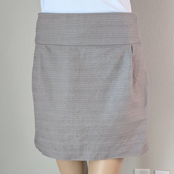 J. Crew Factory Dresses & Skirts - J Crew Women's Textured Taupe Mini Skirt Cotton Zip Lined Size 10 Style 25807